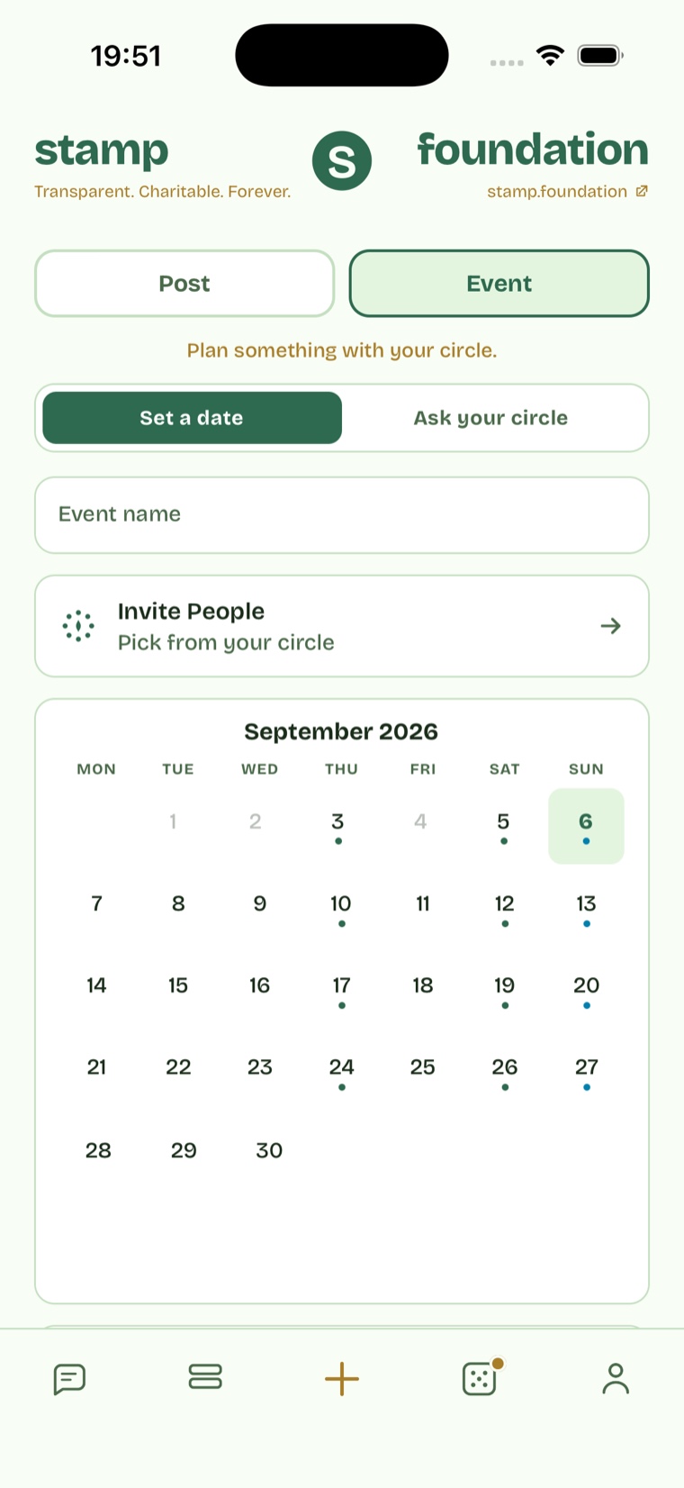 Plan something real with your people, shown on an iPhone