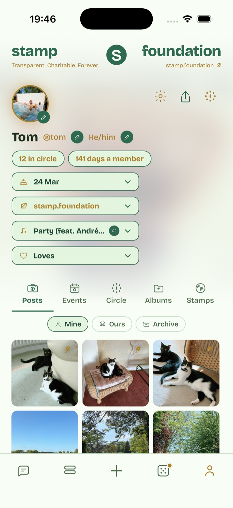 Your circle is chosen, never collected, shown on an iPhone