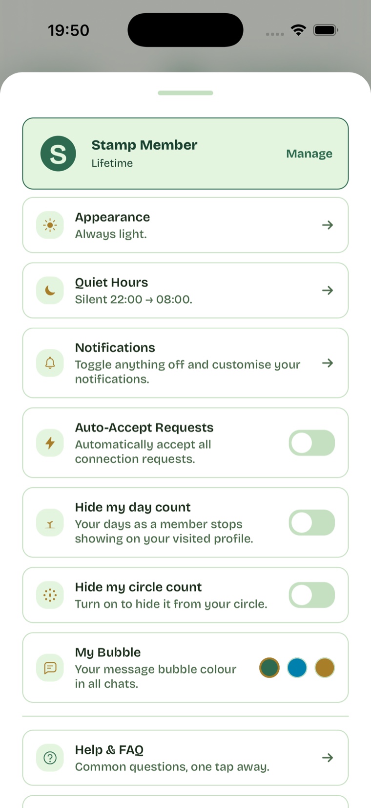 Customise quietly screen