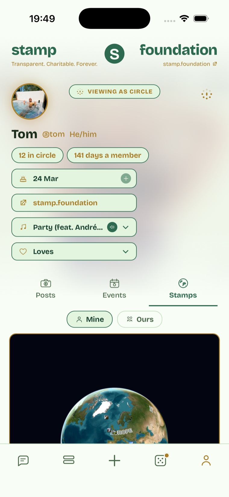 See exactly what your circle sees, shown on an iPhone