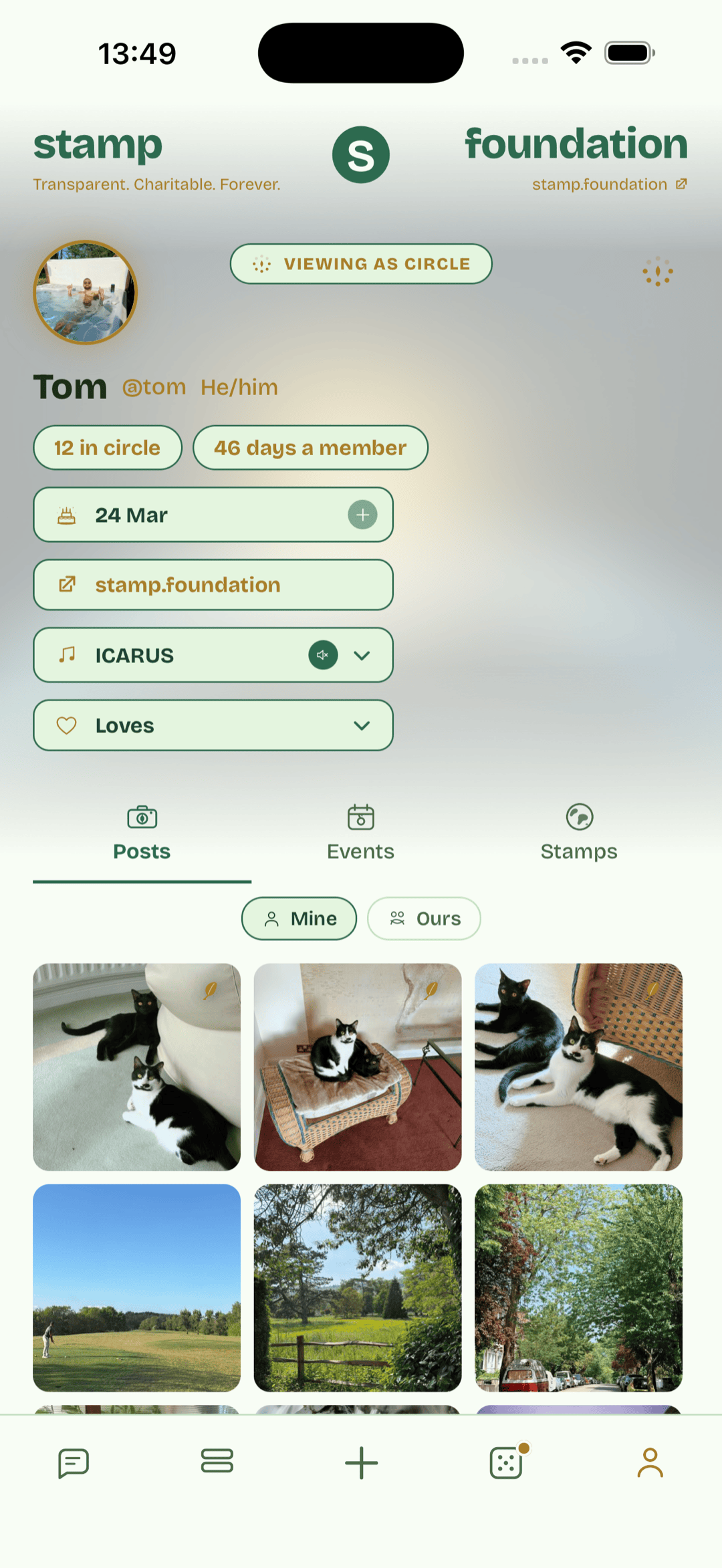 Viewing your own profile as your circle sees it.
